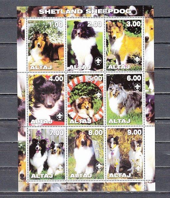 Altaj, 2000 Russian Local. Sheepdogs sheet of 9