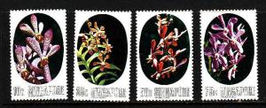 Singapore-Sc#247-50-unused NH set-Flowers-Orchids-1976-