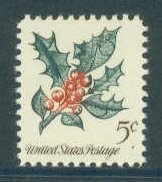 1254 5c Holly Fine MNH