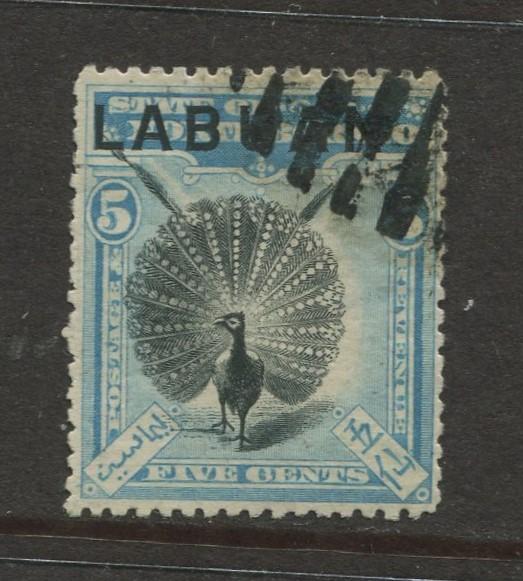 Labaun - Scott 77  - Overprint Issue - 1897 - FU -  Single 5c Stamp