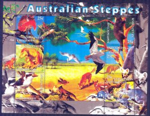 Kyrgyzstan 2004 Australian Steppes Birds Animals Sheet MNH Private