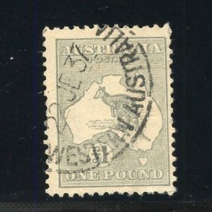 AUSTRALIA 1935 SCOTT #128 SG #137 GRAY KANGAROO & MAP USED