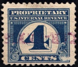 RB68 4¢ Proprietary Stamp (1919) Used