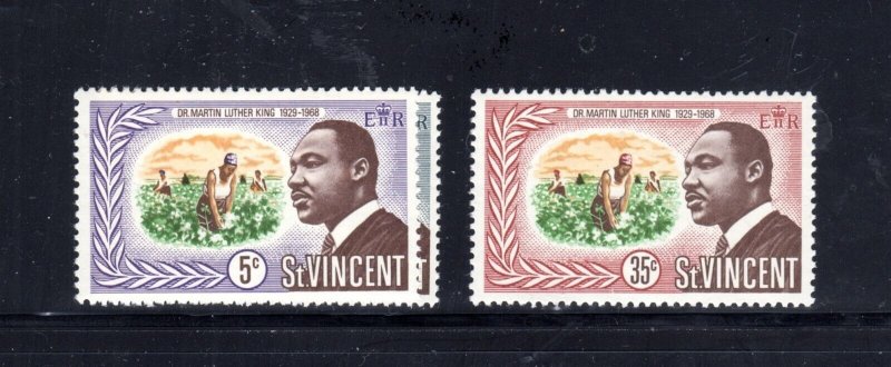 ST. VINCENT #262-263 168 INT'L HUMAN RIGHT YEAR MINT VF NH O.G