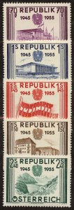 Austria Stamps # 599-603 MNH VF Scott Value $49.35