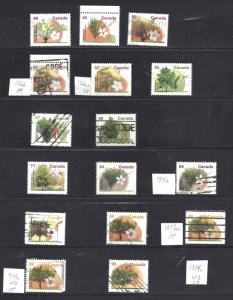 Canada 1991-96 FRUIT TREE SELECTION SCOTT 1363/1374 USED (BS8905)