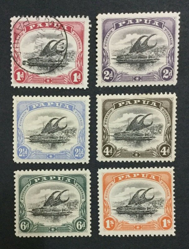 MOMEN: PAPUA NEW GUINEA SG #49-54 P11 WMK UPRIGHT MINT OG H/1USED #194738-3098