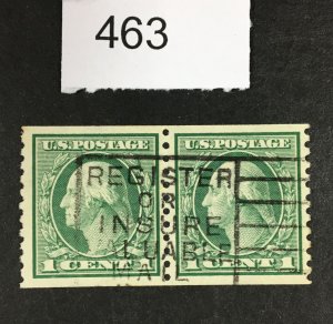 MOMEN: US STAMPS # 490 PAIR XF USED LOT #E 463