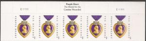 US 4704 Purple Heart Medal F header strip 5 C111111 MNH 2012