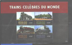 REP.TOGOLAISE,2014 TRAINS CELEBRES MS+ SET, MNH