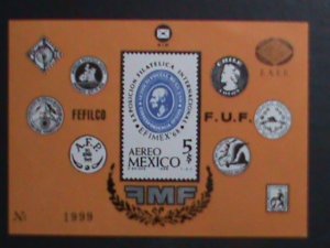 ​MEXICO-1968-EFIMEX'68 INTERNATIONAL STAMP SHOW-MEXICO IMPERF-MNH-S/S VF