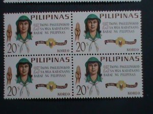 ​PHILIPPINES-1966-SC#947-9 25TH ANNIVERSARY OF WORLD GIRL SCOUTS DAY-MNH BLOCK