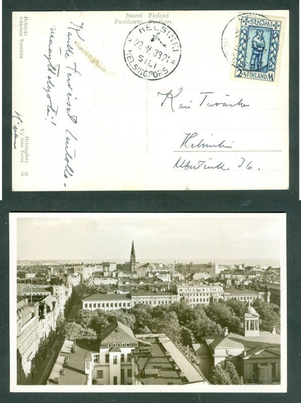Finland.1938. Postcard. Photo Helsingfors. Cancel. Liberation 1918-1938.Sc#B.34,