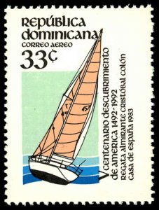 DOMINICAN REPUBLIC Sc C390 VF/MNH - 1983 33c - Yacht Sotavento