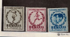 Romania Sc B381-3 MLH Set of 1948 - Sport - Balkan Games - HY06