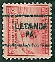 USA - OLYMPIC GAMES 1932 LAKE PLACID - pre-stamped 2 CENT - LEBANON, PA