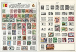 Ceylon Stamp Collection on 10 Harris Pages 1872-1971, JFZ