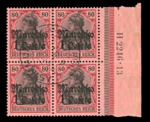 German Colonies, German Offices in Morocco #53 Cat$96, 1911 1p on 80pf, sheet...