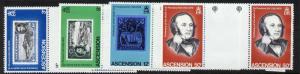 Ascension Island 247-50 Gutter pairs MNH Stamp on Stamp, Rowland Hill