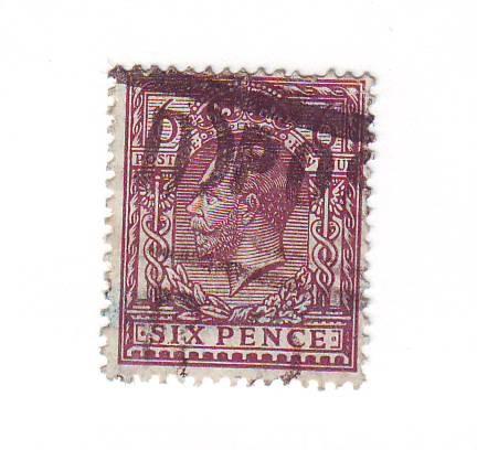 Great Britain Sc167a 1912 6d dl violet  G V red brown stamp