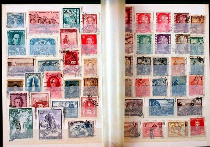 Argentina Stamp Collection Lot of 309 MNH, MH & Used in Vintage Album