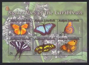 Antigua Sc# 3089 MNH Butterflies of the Caribbean (M/S)