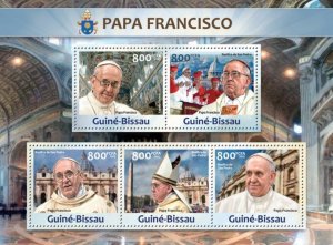 GUINE BISSAU 2013 SHEET POPE FRANCIS PAPA FRANCISCO POPES PAPES PAPAS gb13226a