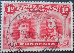 Rhodesia Double Head 1d with Inyanga (DC) postmark