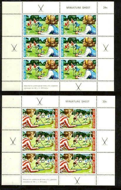 New Zealand B82a/83a MNH m/s Hockey