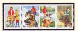 Sweden Sc 2408 2000 Dogs stamp strip of 4 mint NH