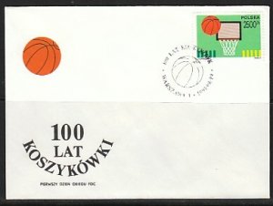 Poland, Scott cat. 3047. Basketball Centenary issue. First Day Cover. ^