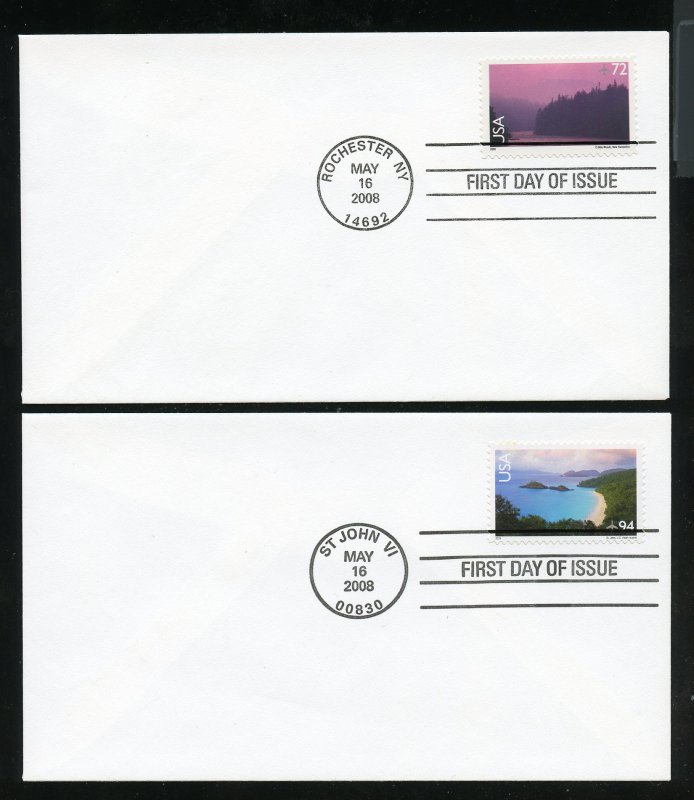 US C144-C145 Air Mail 13-mile Woods, Trunk Bay, Landscapes UA No Cachet FDC