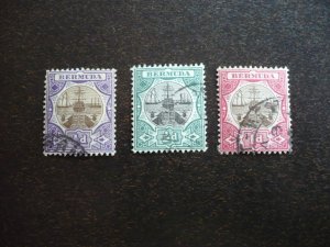 Stamps - Bermuda - Scott# 31,32,34 - Used Part Set of 3 Stamps