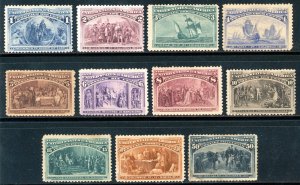 USAstamps Unused US 1893 Columbian Expo Scott 230 -240 OG MHR SCV $1247