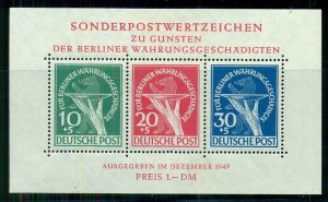 GERMANY #9NB3a, Souvenir sheet, og, LH, VF, Scott $325.00