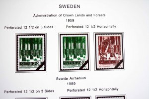 COLOR PRINTED SWEDEN 1941-1970 STAMP ALBUM PAGES (47 illustrated pages)