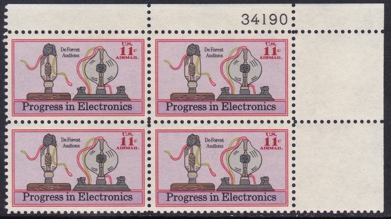 C86 Electronics Progress Plate Block MNH