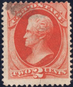 1875 2c used vermillion Andrew Jackson,  SC178