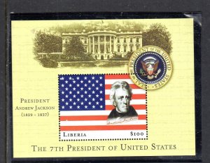 LIBERIA 2000 7TH PRESIDENT OF THE U.S JACKSON MINT VF NH O.G S/S (33LI)