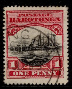 COOK ISLANDS GV SG71, 1d black & carmine-red, FINE USED. Cat £28. CDS