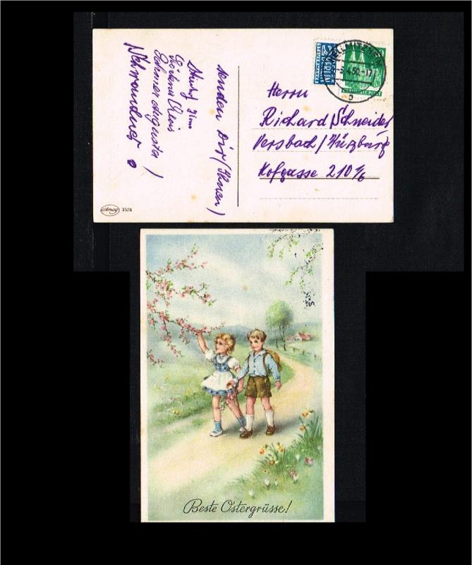 1950 - Allied Occupation Picture postcard - Festivals & Seasonal - Easter [B0...