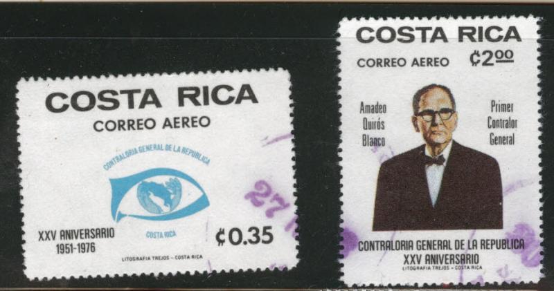 Costa Rica Scott C673-74 Used 1976 Airmail set