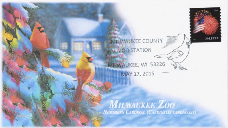 2015, Milwaukee Zoo, Cardinal, Pictorial, 15-147