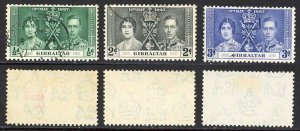 Gibraltar SG118/20 1937 Coronation Fine used Cat 6.25 (6)