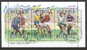 Sweden Sc# 1708a Used Booklet 1988 2.20k Soccer