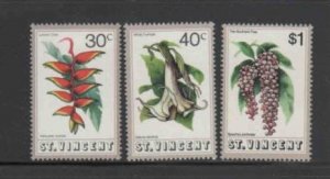 ST. VINCENT #337-340 1972 FLOWERS MINT VF NH O.G