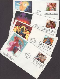 1993 American Music Sc 2767 to 2770 booklet pane singles FLEETWOOD cachets