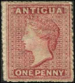 Antigua SC# 2c SG# 5 Victoria 1d wmk 5 lilic Rose O.G. Mint Hinged