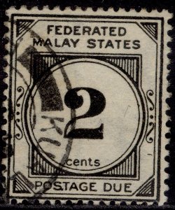 MALAYSIA - Fed. Malay GV SG D2, 2c black, FINE USED. Cat £12. WMK CROWN to RIGHT