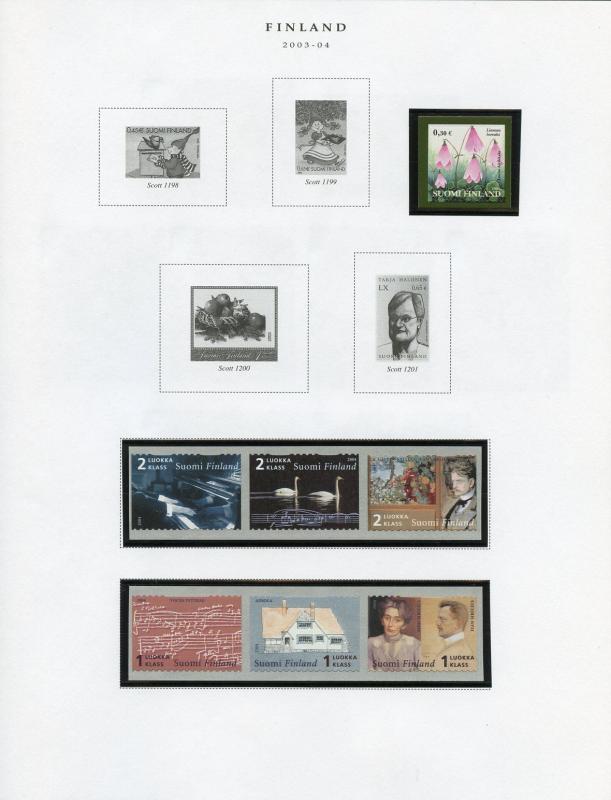 FINLAND SELECTION OF 2003//2006 ISSUES MINT NH AS SHOWN SCOTT CATALOG $134.00